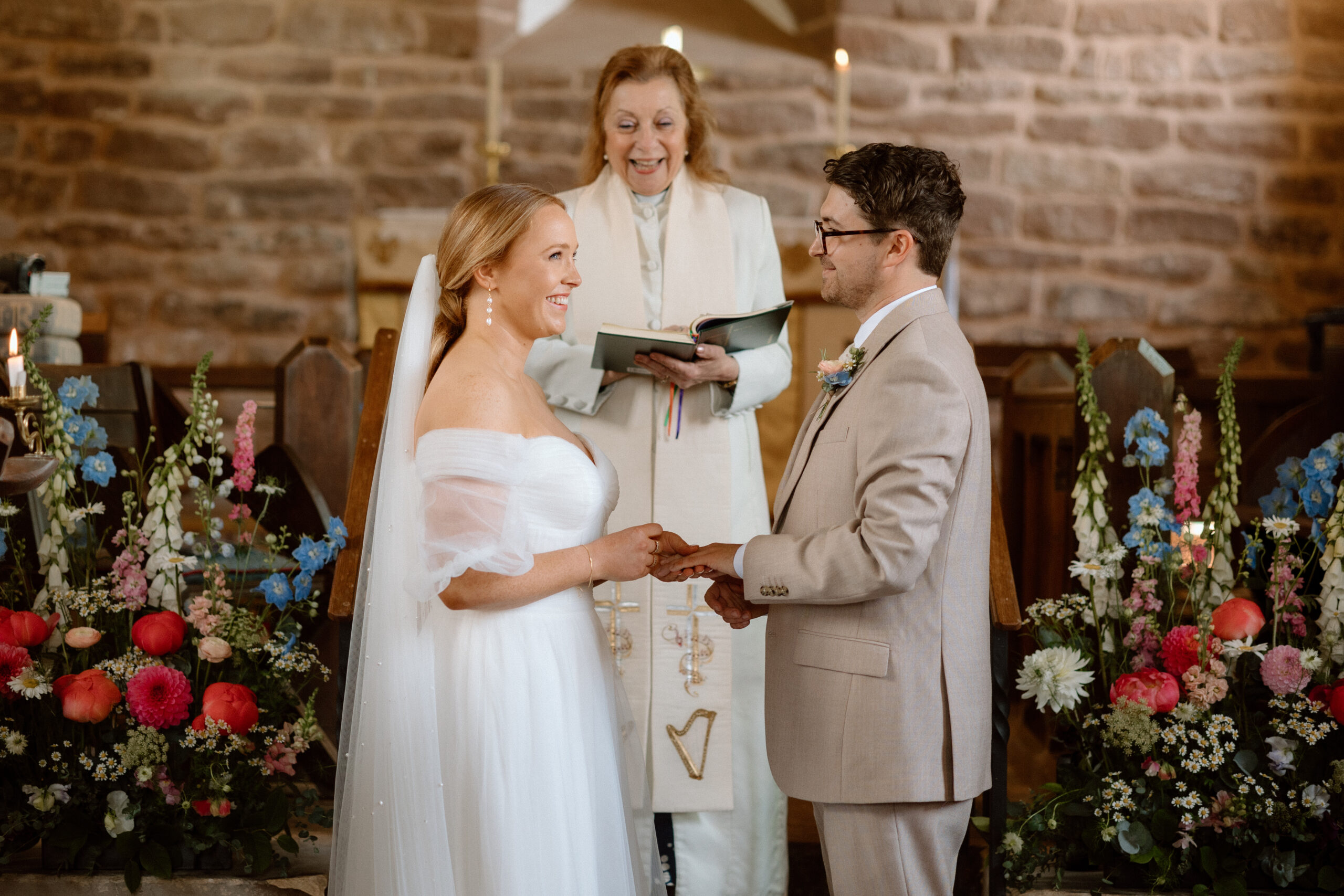 church wedding with couple