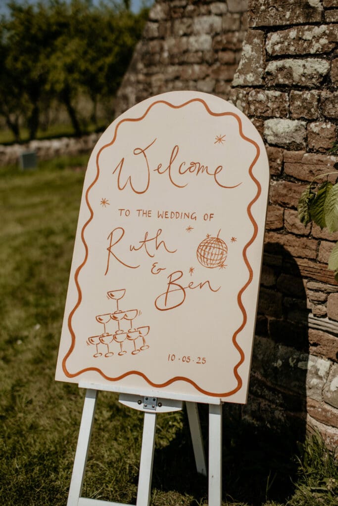 Photos by Ginger Jam Photography of Ruth & Ben's wedding at Munsley Church followed by wedding reception at tipi wedding venue The Orchard at Munsley.